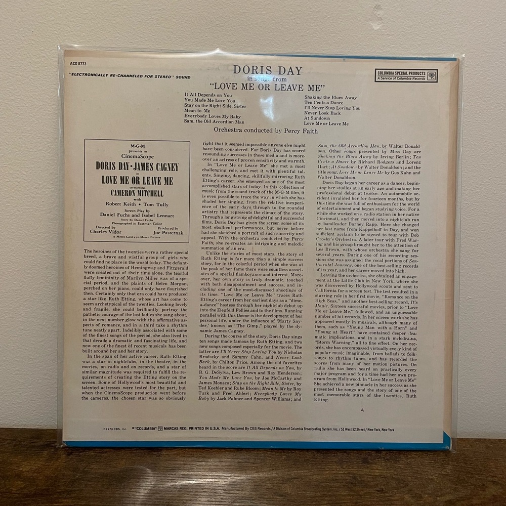 Doris Day “Love Me or Leave Me” 12” Soundtrack Vinyl - Picture 2 of 2